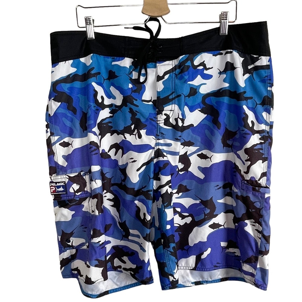 Pelagic Camo Fishing Shorts 40 Performance Coastal Surf‎ Outdoor Island